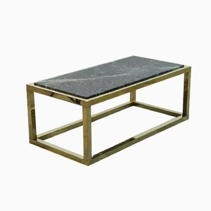 Spanish Vintage Marble & Brass Coffee Table, 1970s