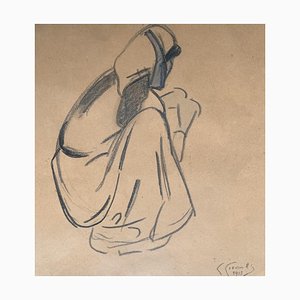 Fernande Cormier, Dessin d'une paysanne, 1918