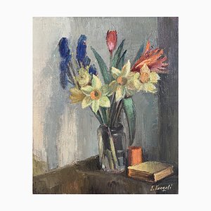 Ernest Voegeli, Bouquet dans un pot en verre, 1940er