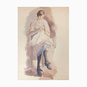 Henri Goerg Young Woman Sewing, 1920