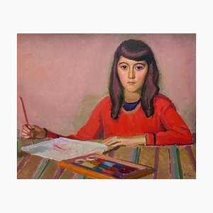 Armand Cacheux, Girl Who Draw, 1934
