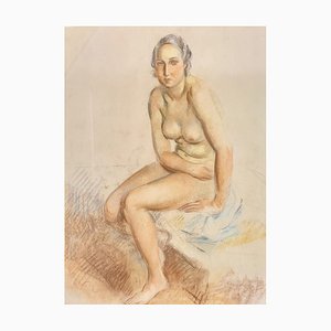 Henri Fehr, Frau sitzt nackt, 1950
