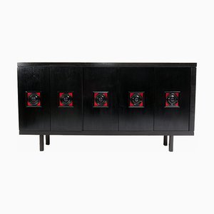 Very Large Brutalist Black Sideboard, Belgium, 1960s