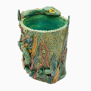 Große Vase aus Bestiaries Serie in Schlangen-Optik von Caroline Pholien, 2019