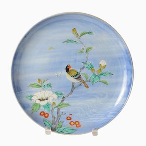 Plato japonés antiguo de porcelana Meiji de Fukagawa para Koransha