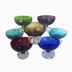 Swedish Colored Champagne Glasses from Seda, Set of 8