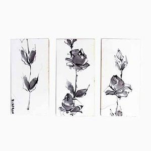 Ceramic Tile Triptych by Roger Capron, Set of 3