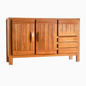 Credenza alta in olmo di Maison Regain, Francia, anni '70