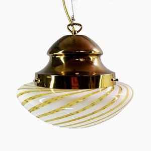 Italian Murano Glass & Brass Lamp from Seguso, 1960s