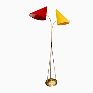 Lampadaire Mid-Century en Laiton, 1950