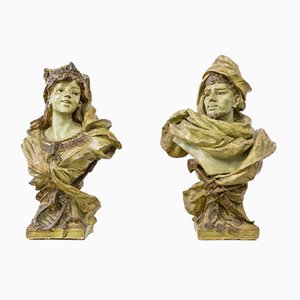 Modernist Sculptural Busts, 1900s, Set of 2
