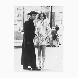 Unknown, Marcello Mastroianni und Sophia Loren, Vintage Schwarzweißfotografie, 1970er