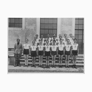 Unknown, Guys Lined Pose for a Picture, Vintage Black & White Photo, 1934
