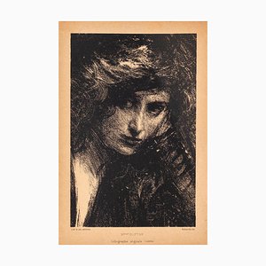 Lithographie d'un Portrait de Mele Clifton, Albert De Belleroche, début XXe siècle