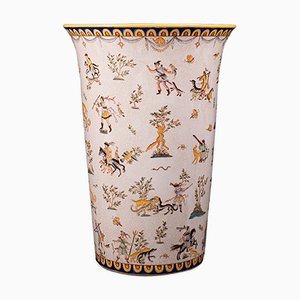 Grand Porte-Parapluie ou Vase Orientaliste Vintage en Céramique