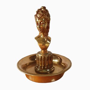 Art Deco Golden Bronze Ring Holder with Likeness of Marie Antoinette, 20th Century