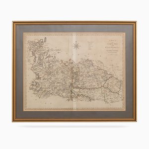 Mapa del norte de West Riding of Yorkshire, siglo XIX de John Cary, década de 1800