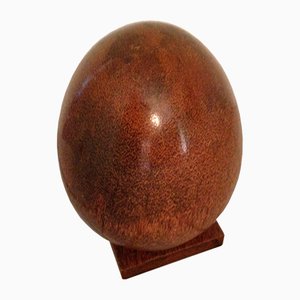 Art Deco Burl Wood Egg Sculpture, Set of 2