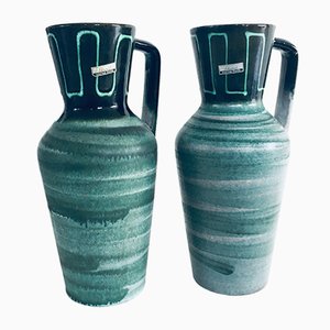 Mid-Century Modern Studio Pottery Vase Set by Scheurich, West Germany, 1960s, Set of 2