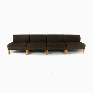 Modulares Sofa aus Eichenholz & Saga 180 Stoff von Bernt Petersen, Dänemark, 1980, 4er Set