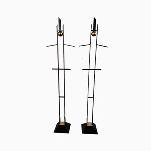 Mid-Century Italian Sculptures or Valet Stands in Metal and Brass, Set of 2