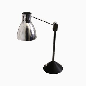 Lámpara de mesa francesa de metal cromado y lacado de Jumo, años 40