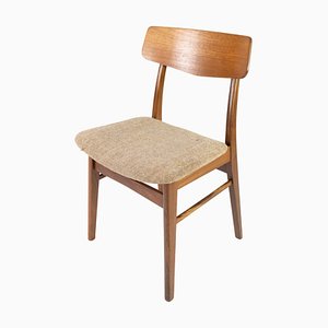 Danish Dining Room Chair in Teak and Light Fabric, 1960s