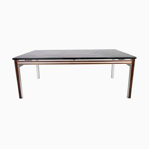 Danish Coffee Table with Black Plate and Rosewood Frame