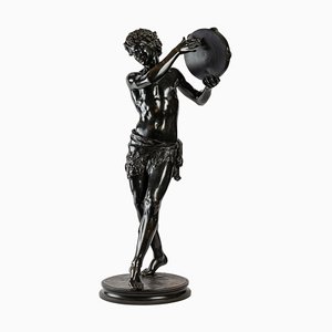 Skulptur eines Cymbalspielers aus Bronze