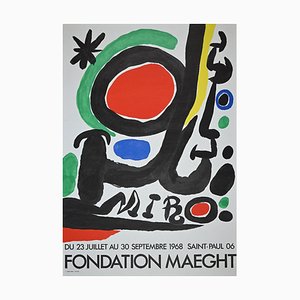 Vintage Mirò Exhibition Poster from Galerie Maeght, Offset and Lithograph, 1968