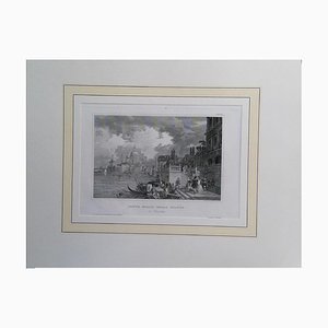 View of Santa Maria Della Salute, Original Lithograph on Paper, 19th Century