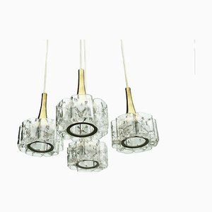 Lampe Cascade Mid-Century en Verre de Cristal de Doria