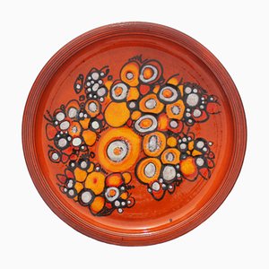 Plato Orange grande de Elly and Wilhelm Kuch para Studio Ceramic
