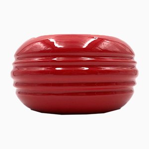 Large Red Ceramic Ashtray by Pino Spagnolo for Sicart, 1970s
