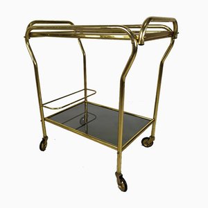 Vintage Gold Brass Bar Cart, 1960s