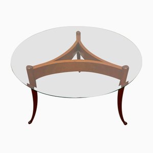 Table Basse Ronde avec Verre Biseauté