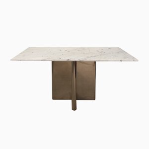 Table Console en Marbre et Métal, 1970s