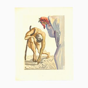 Salvador Dalí, the Climbing, Original Woodcut, 1963