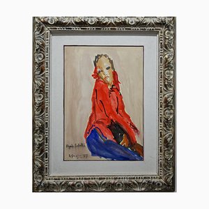 Edgardo Corbelli, Women in Red, 1977, Oil on Canvas