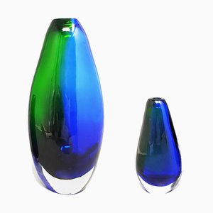 Vases by Flavio Poli in Murano Glass from Seguso, Italy, 1970s, Set of 2