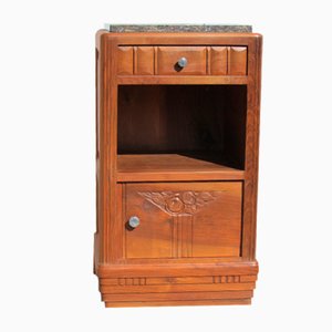 Art Deco Bedside Table or Jam Cupboard in Blond Walnut