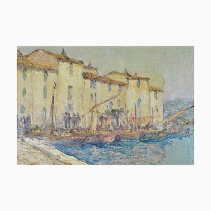 Vincent Manago, Porto di Martigues, fine XIX / XX secolo, olio su tela
