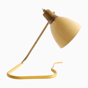 Lampe de Bureau avec Abat-Jour Ajustable Jaune par Robert Caillat, France, 1950s