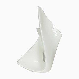 Italian Sculptural White Ceramic Vase from Vibi, 1950s