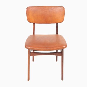 Mid-Century Side Chair in Rosewood and Patinated Leather by Gustav Bertelsen