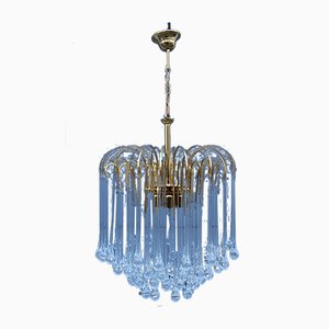 Drop Chandelier with Gilt Frame from Venini, Italy, 1970s