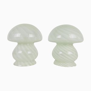 Murano Glas Mushroom Tischlampen von Vetri d'Arte, Italien, 1970er, 2er Set