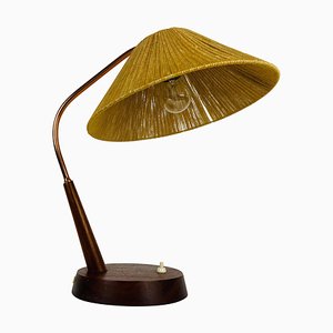 Mid-Century Teak and Rattan Table Lamp from Temde, 1970s