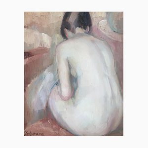 Louis Henri Salzmann, Portrait dos de Femme nue Assise, 1942
