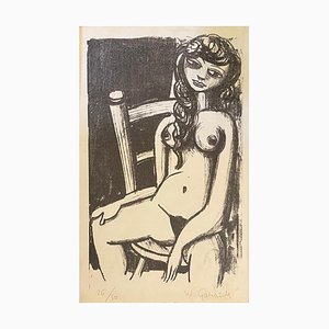 Jeune Femme Posant Nue assise, William Goliasch, 1968